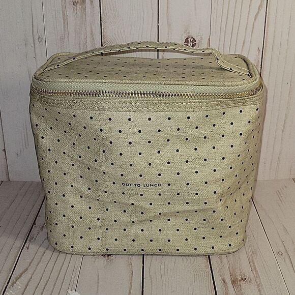 Kate Spade polka dot “out to lunch” lunch bag tote zippered - Picture 1 of 11